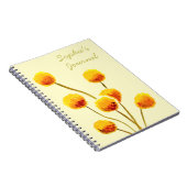 Carnet Bouton Billy jaune fleur australienne originaire (Côté Droit)