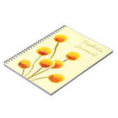 Carnet Bouton Billy jaune fleur australienne originaire (Côté gauche)