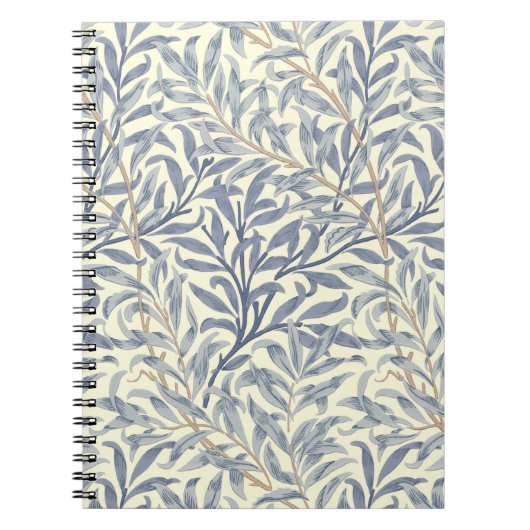 Carnet Bouton bleu saule (par William Morris) (Devant)