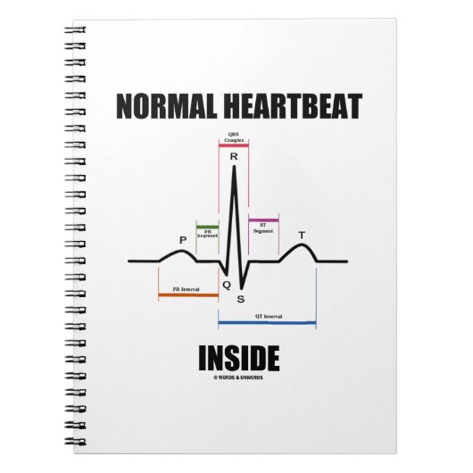 Carnet Bouton cardiaque normal à l'intérieur de l'ECG EKG (Devant)