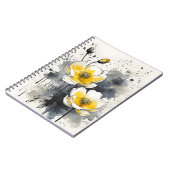Carnet Bouton d'or - Fleurs aquarelle (Côté gauche)