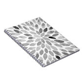 Carnet Boutons de brosse d'aquarelle - noir et blanc (Côté Droit)