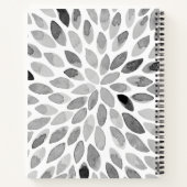 Carnet Boutons de brosse d'aquarelle - noir et blanc (Dos)