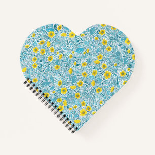 Carnet Boutons jaunes, bleus et blancs