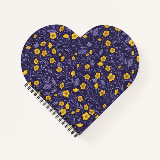 Carnet Boutons jaunes et violets (Devant)