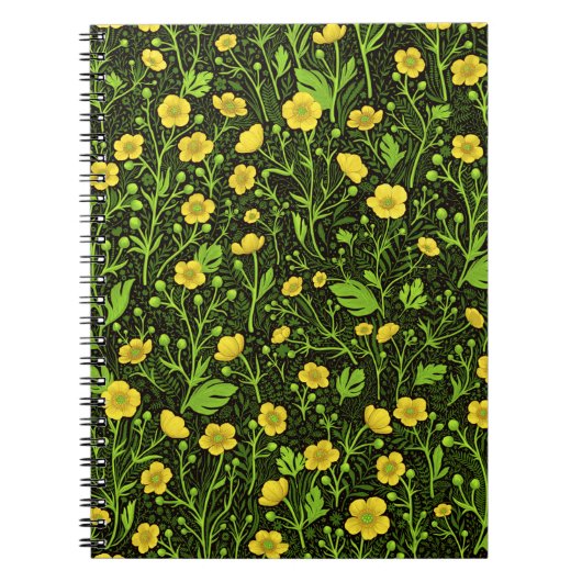 Carnet Boutons sur noir (Devant)