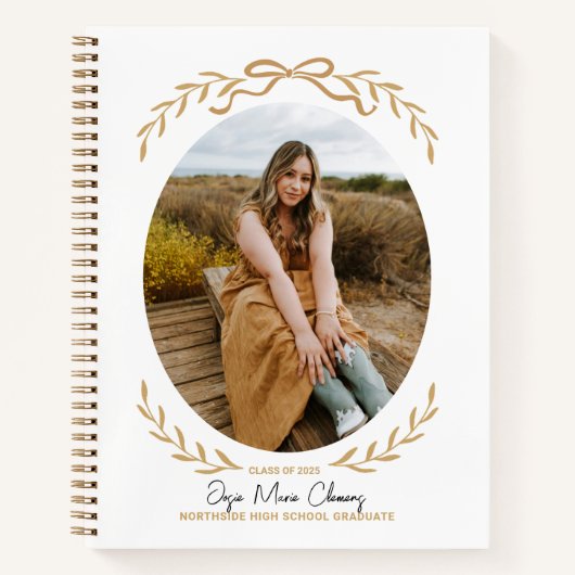 Carnet Bow and Branches Graduation Photo Guestbook (Devant)