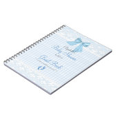 Carnet Bow and Lace Image Blue Baby shower Guest Book- (Côté gauche)