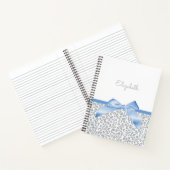 Carnet Bow bleu clair avec Empreinte de léopard tendance  (Intérieur)