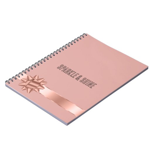 Carnet Bow en ruban or rose (Côté gauche)