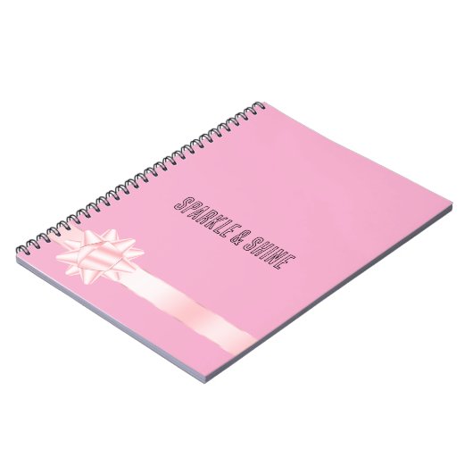 Carnet Bow en ruban rose (Côté gauche)