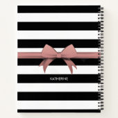 Carnet Bow rose et rayures (Dos)