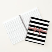 Carnet Bow rose et rayures (Intérieur)