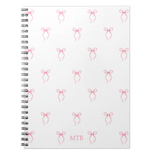 Carnet Bow rose monogramme