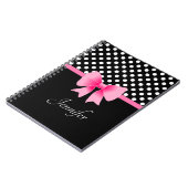 Carnet Bow rose Noir Et Blanc Nom (Côté gauche)