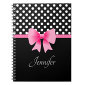 Carnet Bow rose Noir Et Blanc Nom (Devant)