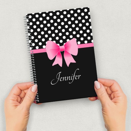Carnet Bow rose Noir Et Blanc Nom