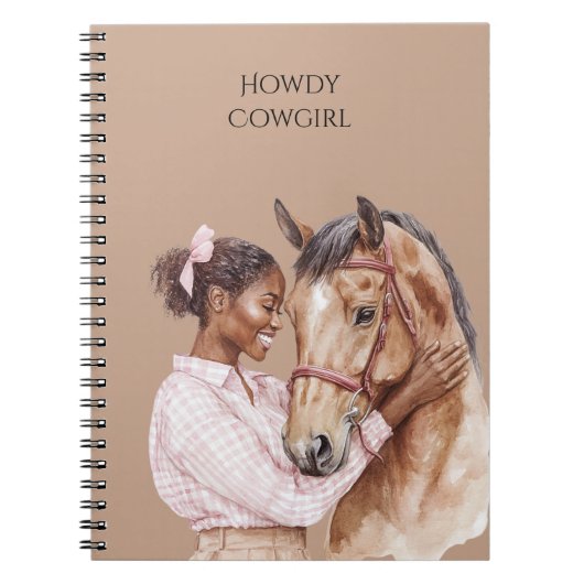 Carnet Bow rose Western Farm Cowgirl Horse (Devant)