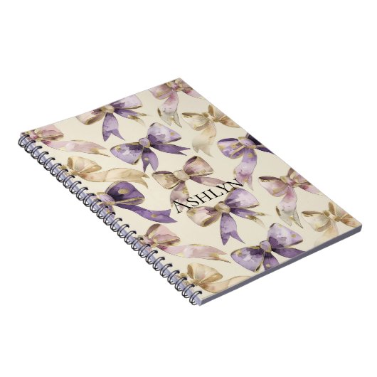 Carnet Bows en or violet (Côté Droit)