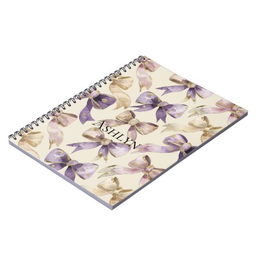 Carnet Bows en or violet (Côté gauche)