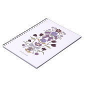 Carnet Bows et fleurs pourpre rustique (Côté gauche)