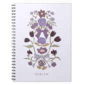 Carnet Bows et fleurs pourpre rustique (Devant)