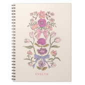 Carnet Bows et fleurs roses et violettes (Devant)