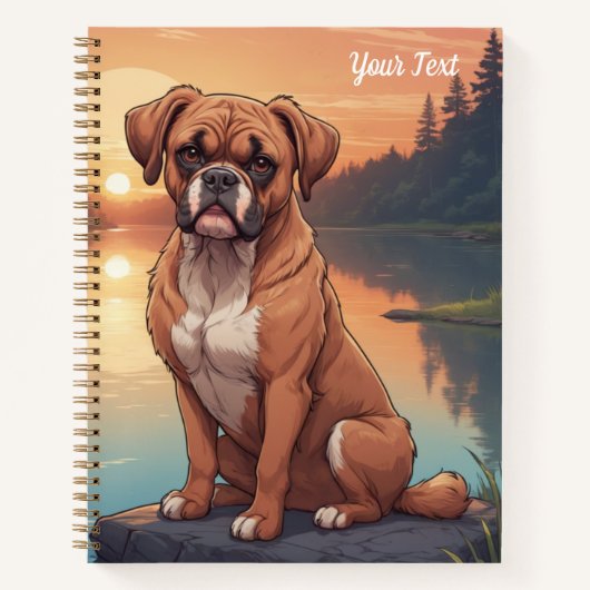Carnet Boxer au bord d'un lac (Devant)