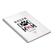 Carnet Boxer Chien Maman Pawprint Heart Nom personnalisé (Côté Droit)