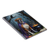 Carnet Boxer Chien Whimsical Halloween Peinture (Côté Droit)