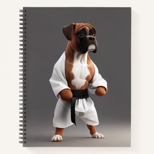Carnet Boxer Dog Jouer Karate, Boxer Dog Karate Joueur (Devant)