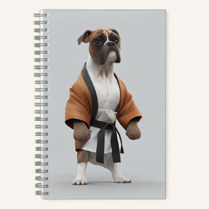 Carnet Boxer Dog Jouer Karate, Karate Champion Boxer Dog