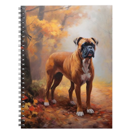 Carnet Boxer en automne Feuilles automne Inspire (Devant)