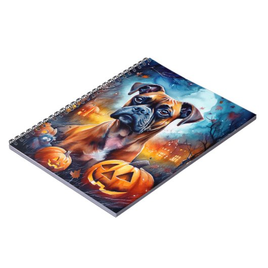 Carnet Boxer Halloween avec la peur Citrouille (Côté gauche)