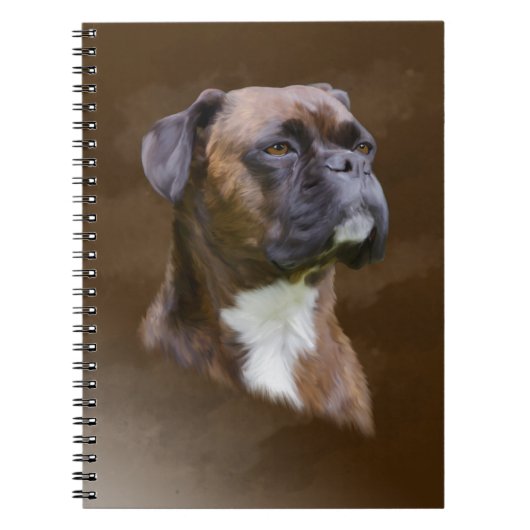 Carnet Boxer Peinture à l'huile de chien Portrait d'art (Devant)