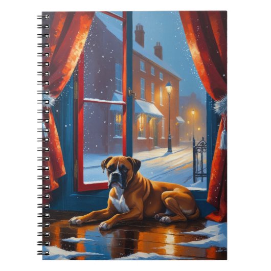 Carnet Boxer with Christmas Lights Holiday (Devant)