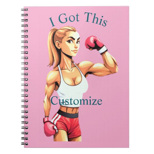 Carnet Boxeuse féminine en forme Thunder_Cove (Devant)
