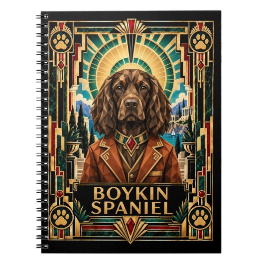 Carnet Boykin Spaniel, Chien Art Déco (Devant)
