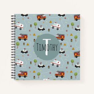 Carnet Boys mignonne Transport Motif et nom Enfants Monog