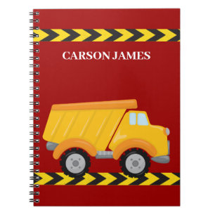 Carnet Boys personnalisés Construction Camion Camion Roug