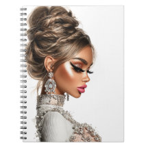 Braided Elegance Glam Girl Spiral Photo Notebook