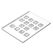 Carnet Braille Computer Key Numbers (Côté gauche)