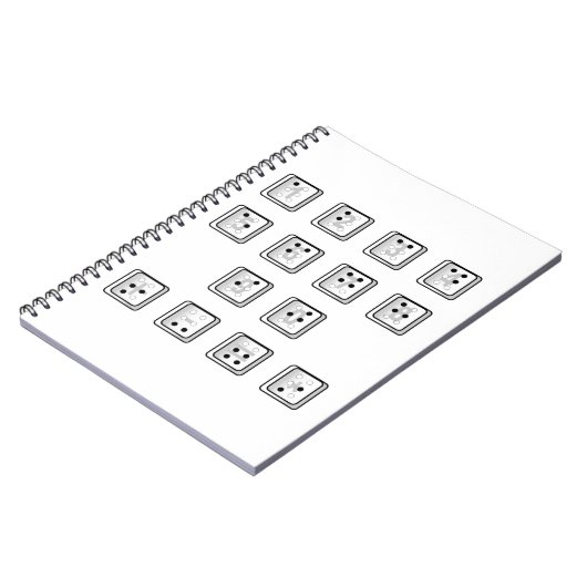 Carnet Braille Computer Key Numbers (Côté gauche)