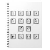 Carnet Braille Computer Key Numbers (Devant)