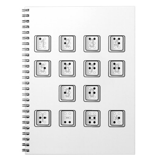 Carnet Braille Computer Key Numbers (Devant)