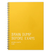 Carnet Brain Dump Before Exams – Funny Student Notebook,  (Devant)