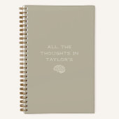 Carnet Brain Dump List Thoughts Personalized Simple Beige (Recto)