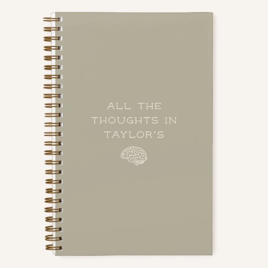 Carnet Brain Dump List Thoughts Personalized Simple Beige (Recto)