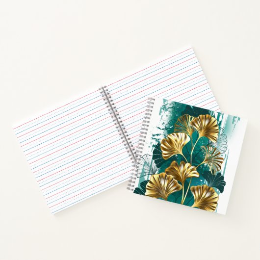 Carnet Branche avec Feuilles d'or Ginko Biloba (Intérieur)