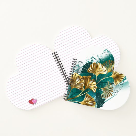 Carnet Branche avec Feuilles d'or Ginko Biloba (Intérieur)